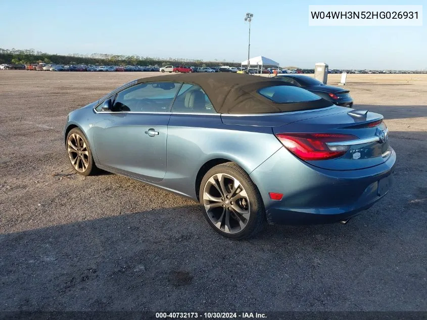 2017 Buick Cascada Premium VIN: W04WH3N52HG026931 Lot: 40732173