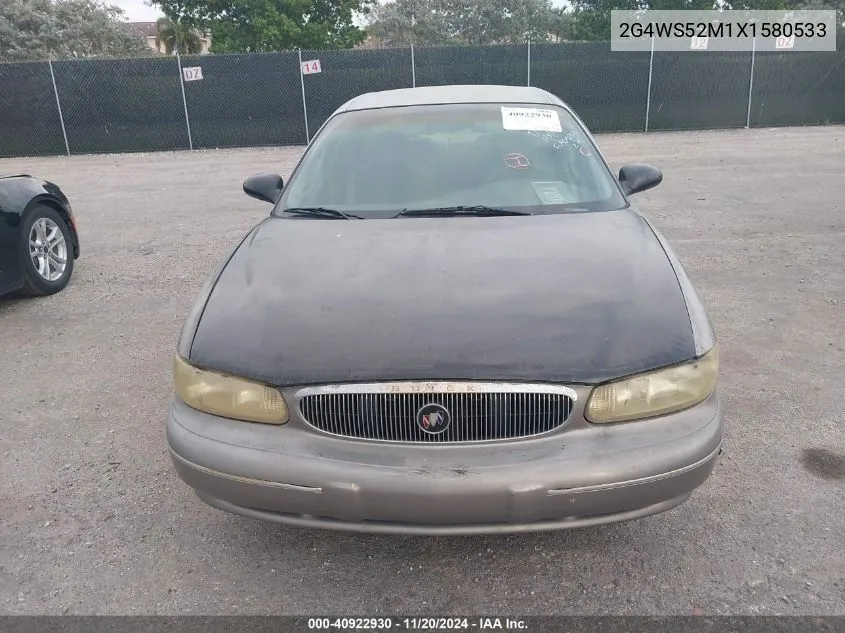 1999 Buick Century Custom VIN: 2G4WS52M1X1580533 Lot: 40922930