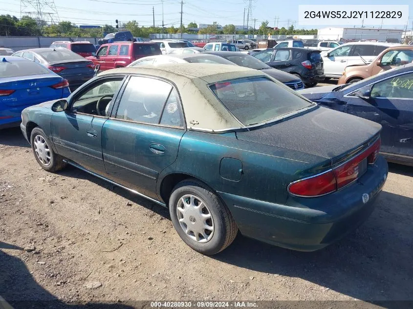 2000 Buick Century Custom VIN: 2G4WS52J2Y1122829 Lot: 40280930