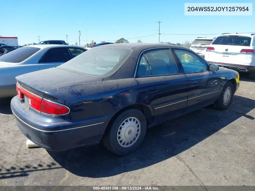 2000 Buick Century Custom VIN: 2G4WS52JOY1257954 Lot: 40301359