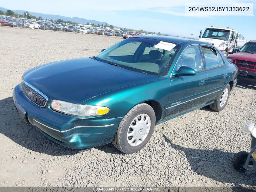 2000 Buick Century Custom VIN: 2G4WS52J5Y1333622 Lot: 40334973