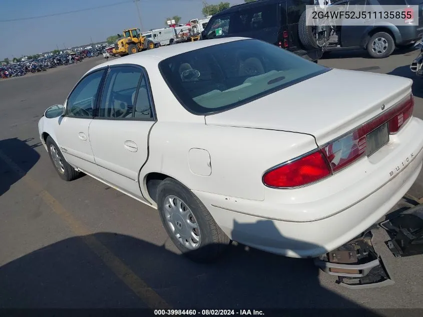 2001 Buick Century VIN: 2G4WF52J511135855 Lot: 39984460