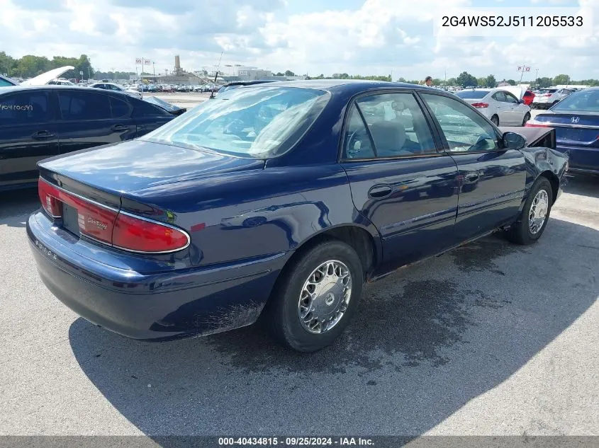 2001 Buick Century Custom VIN: 2G4WS52J511205533 Lot: 40434815