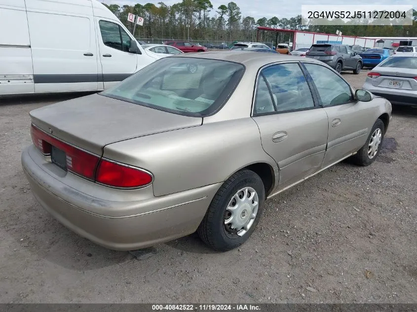 2001 Buick Century Custom VIN: 2G4WS52J511272004 Lot: 40842522