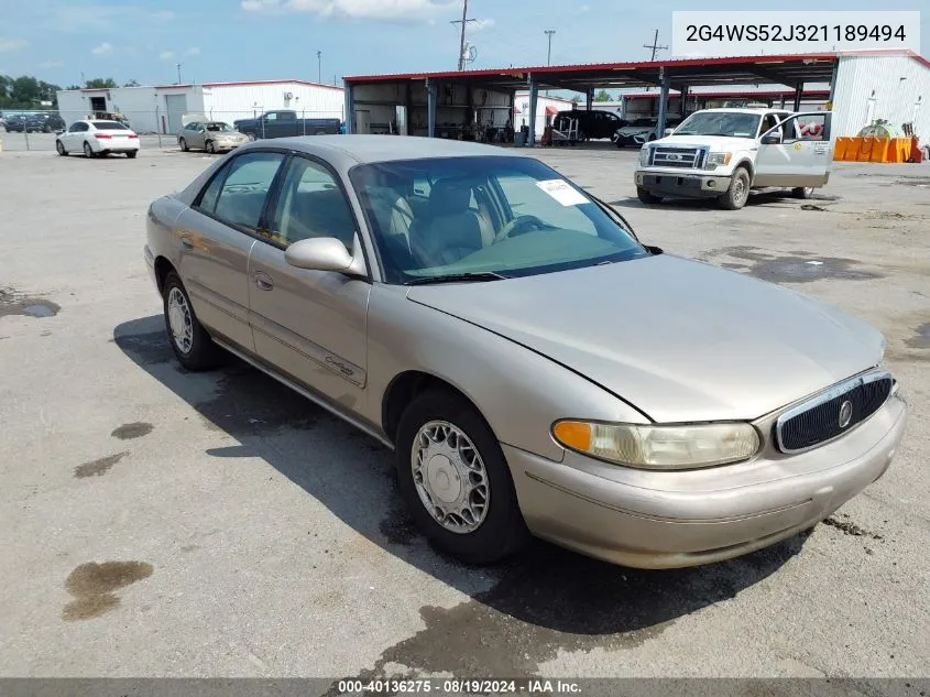 2G4WS52J321189494 2002 Buick Century Custom