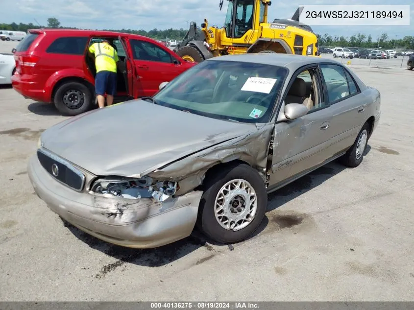 2002 Buick Century Custom VIN: 2G4WS52J321189494 Lot: 40136275