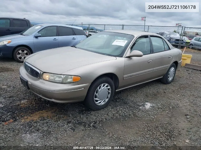 2002 Buick Century Custom VIN: 2G4WS52J721106178 Lot: 40147729