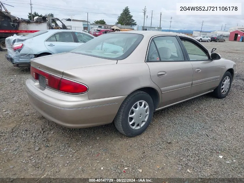 2G4WS52J721106178 2002 Buick Century Custom