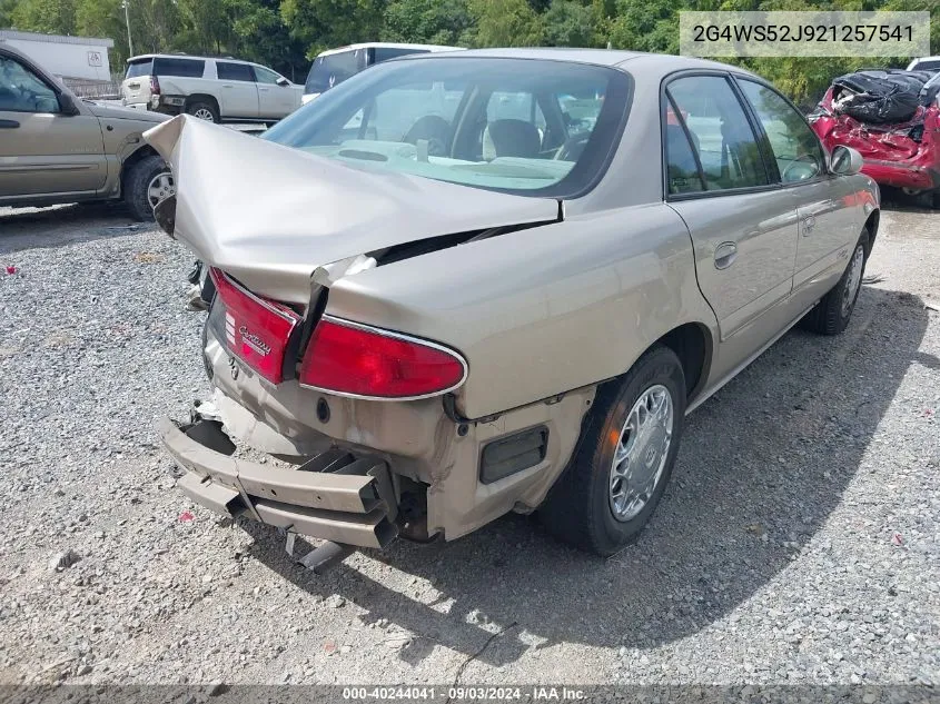 2002 Buick Century Custom VIN: 2G4WS52J921257541 Lot: 40244041