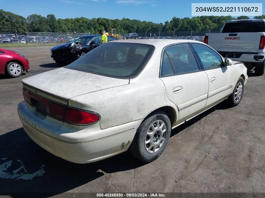 2G4WS52J221110672 2002 Buick Century Custom