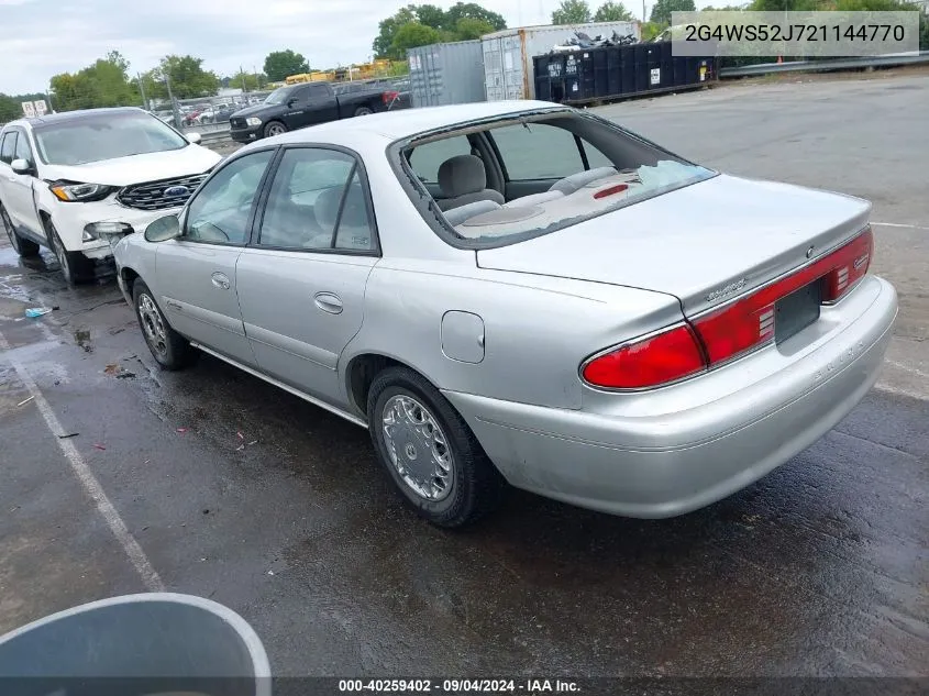 2002 Buick Century Custom VIN: 2G4WS52J721144770 Lot: 40259402