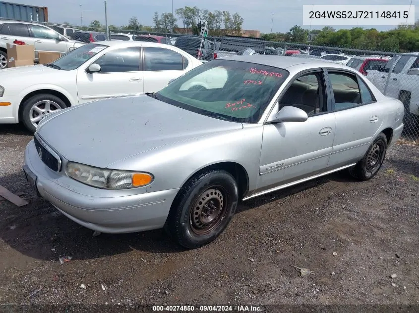 2G4WS52J721148415 2002 Buick Century Custom