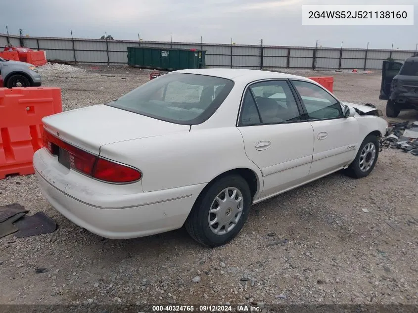 2002 Buick Century Custom VIN: 2G4WS52J521138160 Lot: 40324765