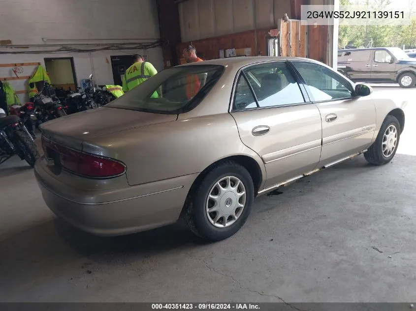 2002 Buick Century Custom VIN: 2G4WS52J921139151 Lot: 40351423