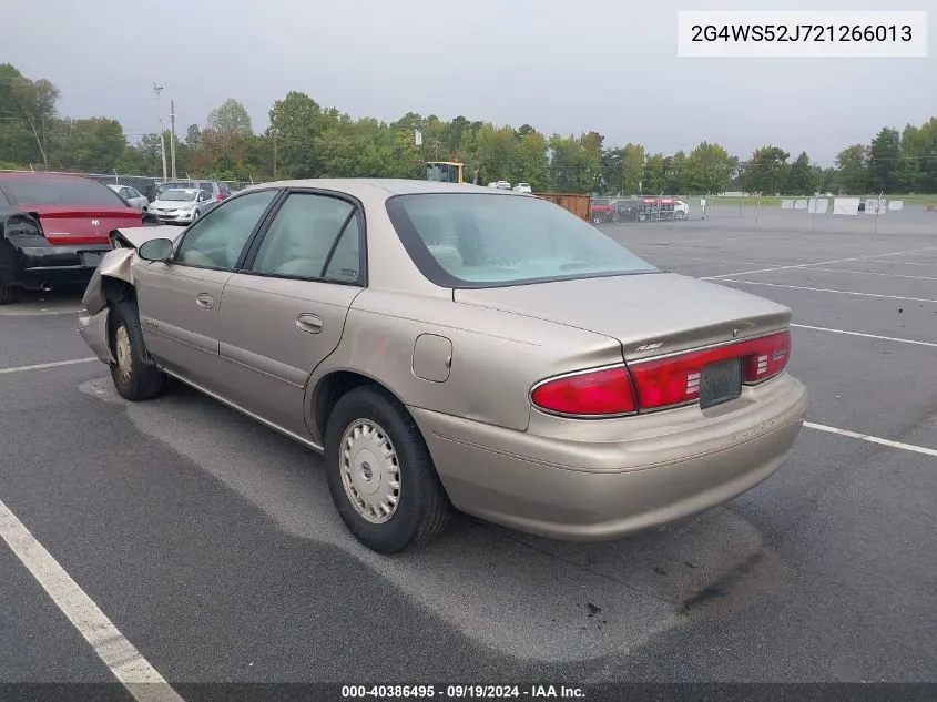 2002 Buick Century Custom VIN: 2G4WS52J721266013 Lot: 40386495