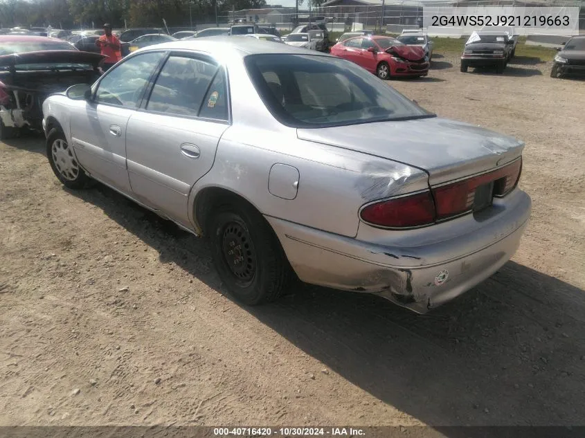 2002 Buick Century Custom VIN: 2G4WS52J921219663 Lot: 40716420