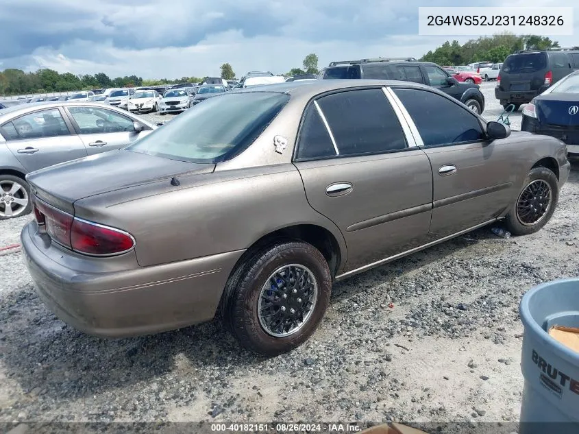 2003 Buick Century Custom VIN: 2G4WS52J231248326 Lot: 40182151