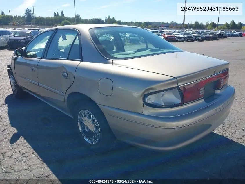 2003 Buick Century Custom VIN: 2G4WS52J431188663 Lot: 40424979