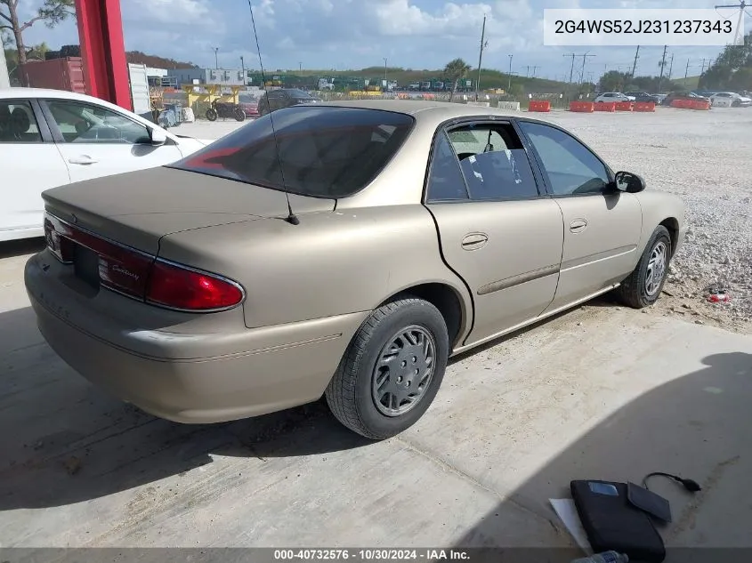 2003 Buick Century Custom VIN: 2G4WS52J231237343 Lot: 40732576