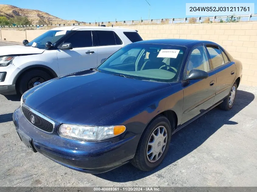 2003 Buick Century Custom VIN: 2G4WS52J031211761 Lot: 40889361