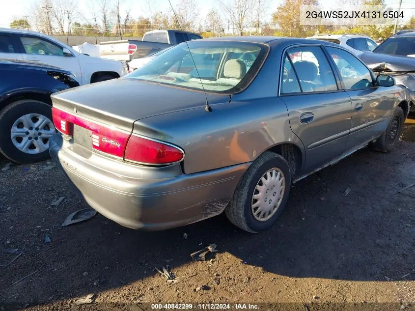 2G4WS52JX41316504 2004 Buick Century