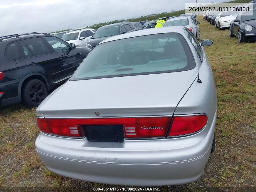 2005 Buick Century Custom VIN: 2G4WS52J851106808 Lot: 40516175