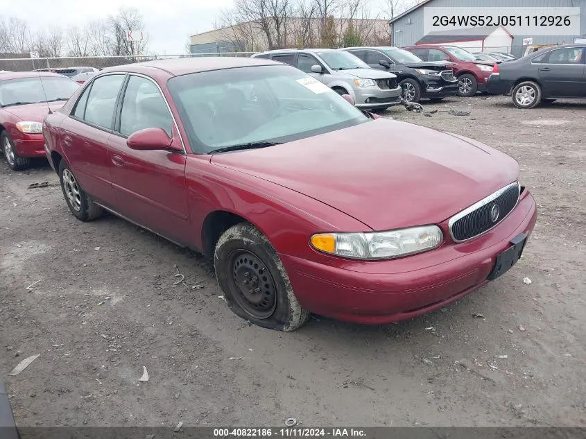 2005 Buick Century VIN: 2G4WS52J051112926 Lot: 40822186