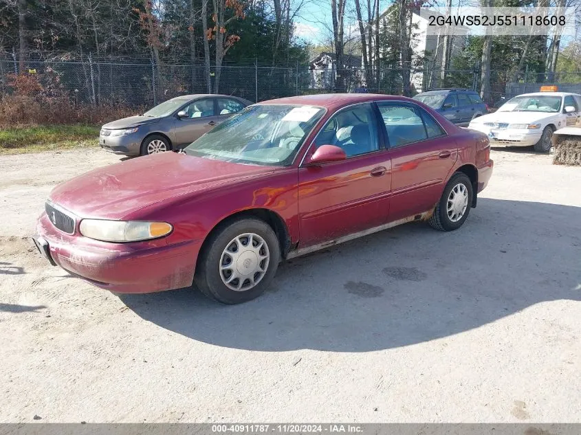 2005 Buick Century VIN: 2G4WS52J551118608 Lot: 40911787