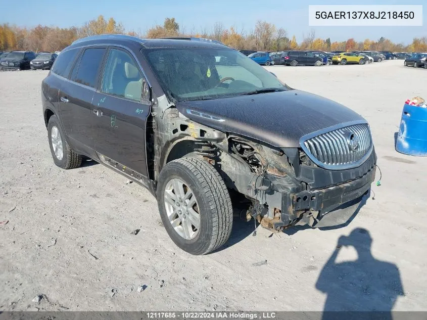 2008 Buick Enclave Cx VIN: 5GAER137X8J218450 Lot: 12117685