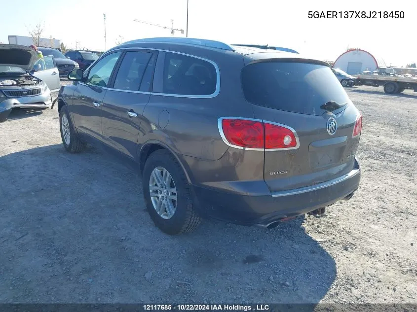 2008 Buick Enclave Cx VIN: 5GAER137X8J218450 Lot: 12117685