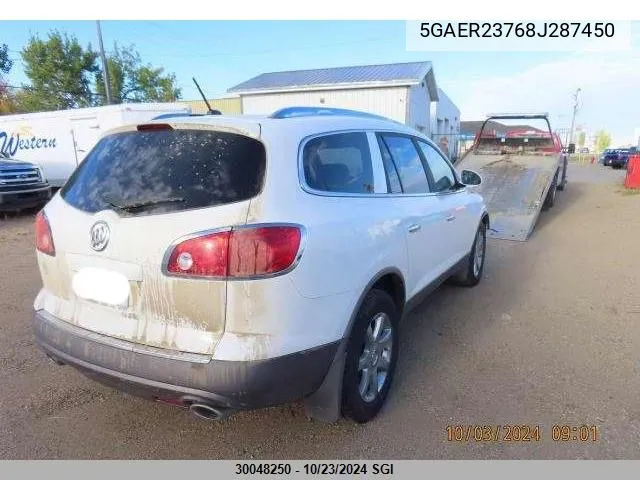 2008 Buick Enclave Cxl VIN: 5GAER23768J287450 Lot: 30048250