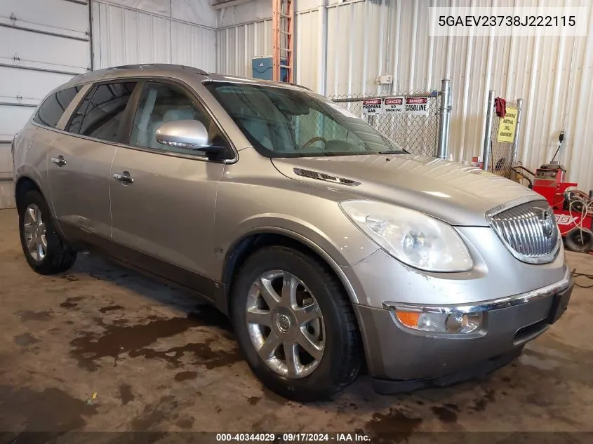 2008 Buick Enclave Cxl VIN: 5GAEV23738J222115 Lot: 40344029