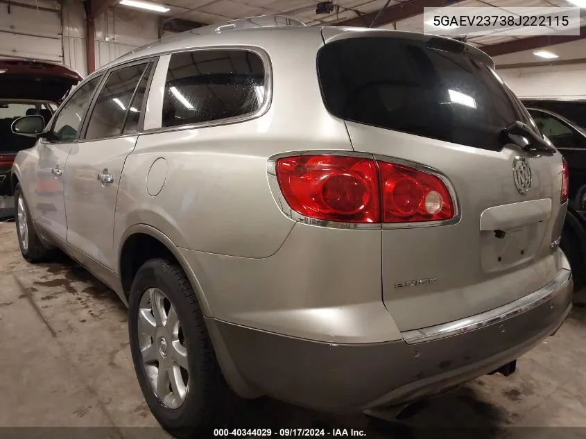 2008 Buick Enclave Cxl VIN: 5GAEV23738J222115 Lot: 40344029