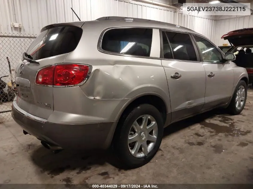 2008 Buick Enclave Cxl VIN: 5GAEV23738J222115 Lot: 40344029