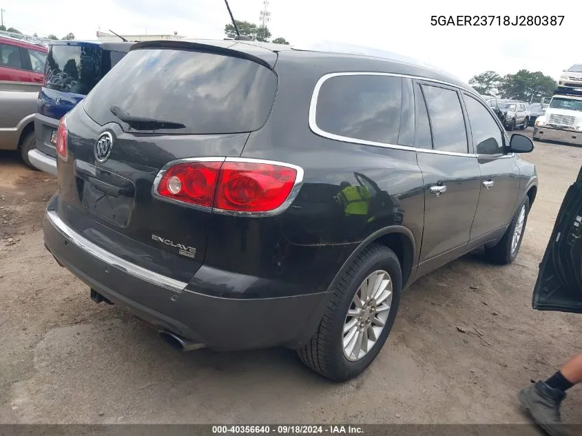 2008 Buick Enclave Cxl VIN: 5GAER23718J280387 Lot: 40356640