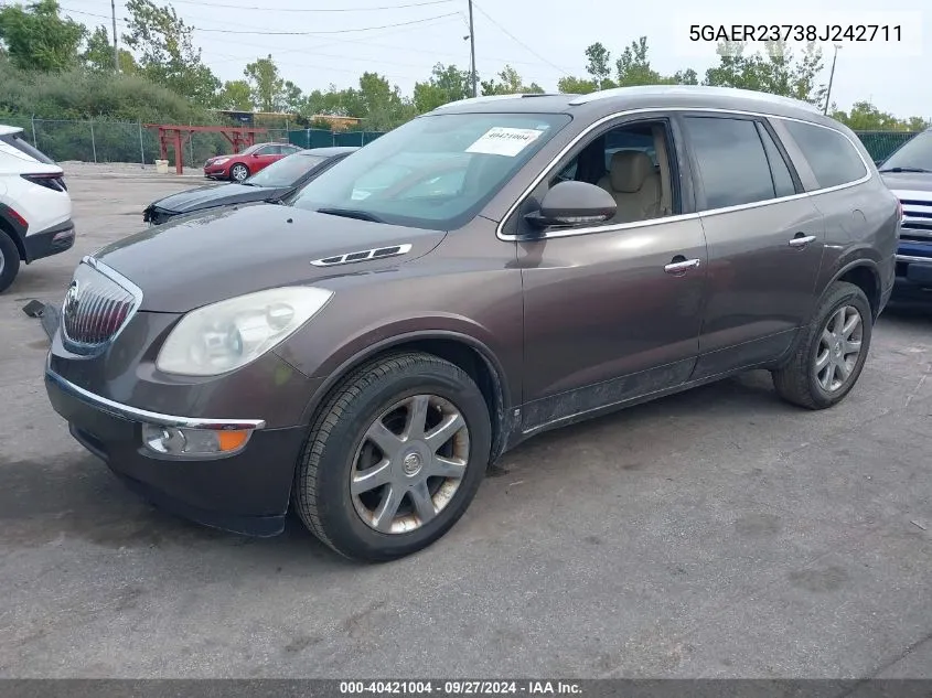 2008 Buick Enclave Cxl VIN: 5GAER23738J242711 Lot: 40421004