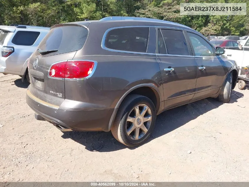 2008 Buick Enclave Cxl VIN: 5GAER237X8J211584 Lot: 40562099