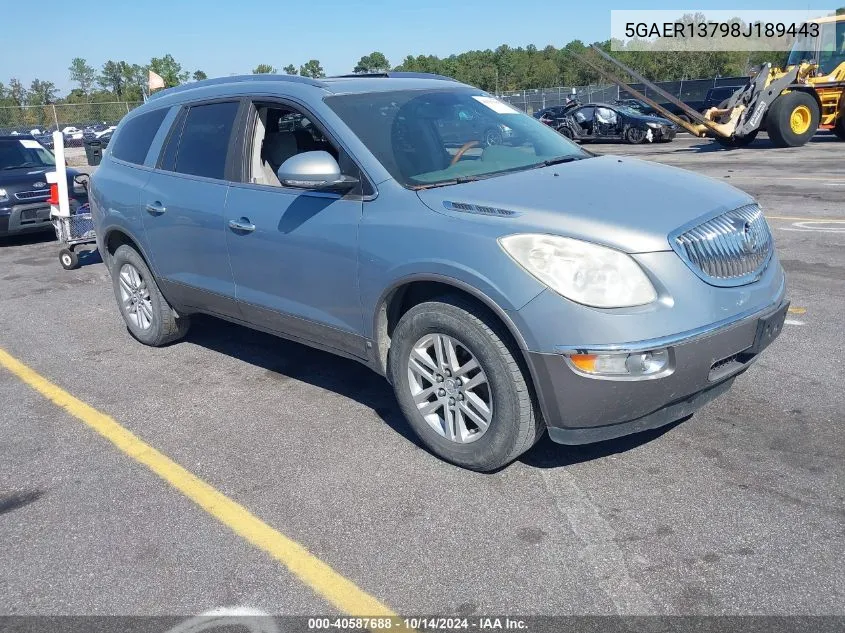 2008 Buick Enclave Cx VIN: 5GAER13798J189443 Lot: 40587688