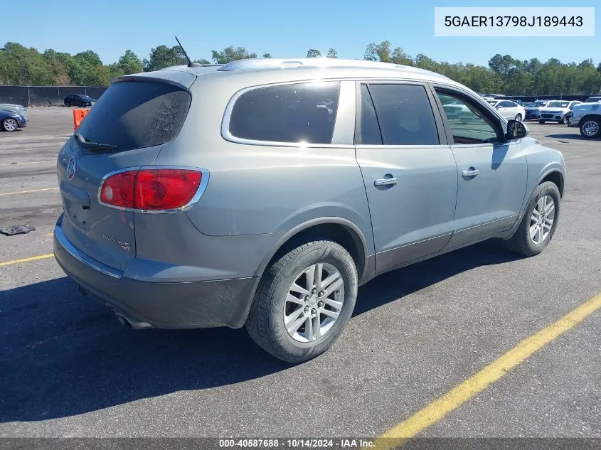 2008 Buick Enclave Cx VIN: 5GAER13798J189443 Lot: 40587688