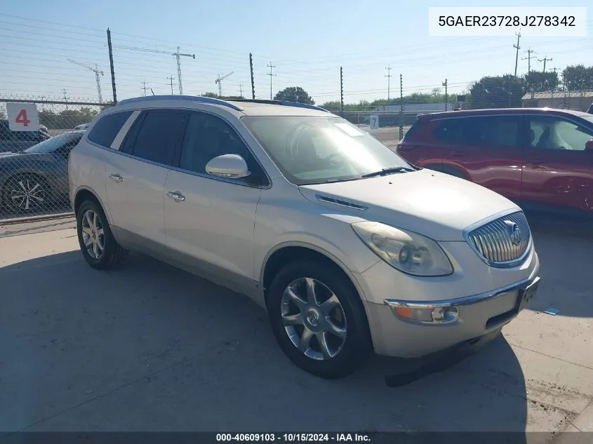 2008 Buick Enclave Cxl VIN: 5GAER23728J278342 Lot: 40609103