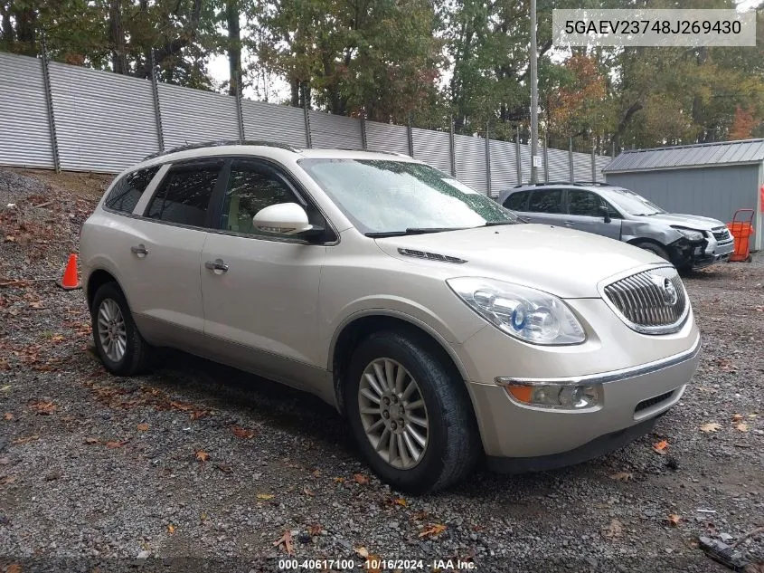 2008 Buick Enclave Cxl VIN: 5GAEV23748J269430 Lot: 40617100