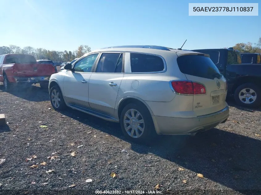 2008 Buick Enclave Cxl VIN: 5GAEV23778J110837 Lot: 40623592