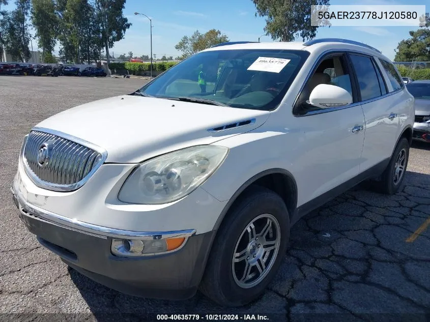 2008 Buick Enclave Cxl VIN: 5GAER23778J120580 Lot: 40635779