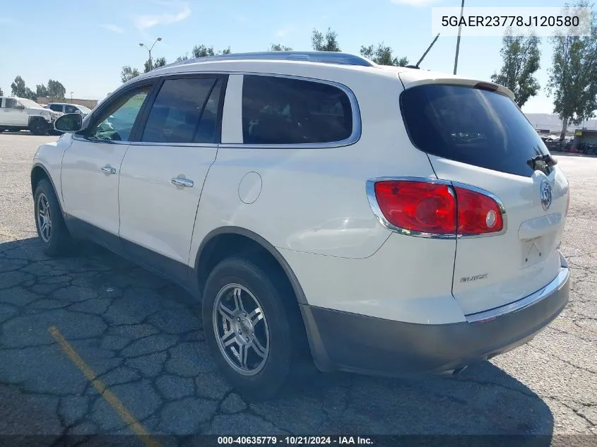 2008 Buick Enclave Cxl VIN: 5GAER23778J120580 Lot: 40635779