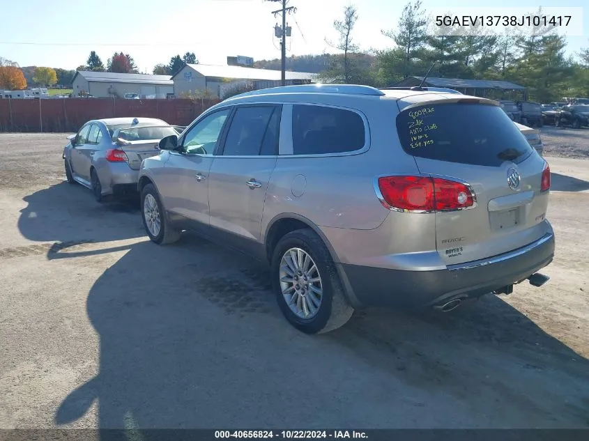 2008 Buick Enclave Cx VIN: 5GAEV13738J101417 Lot: 40656824