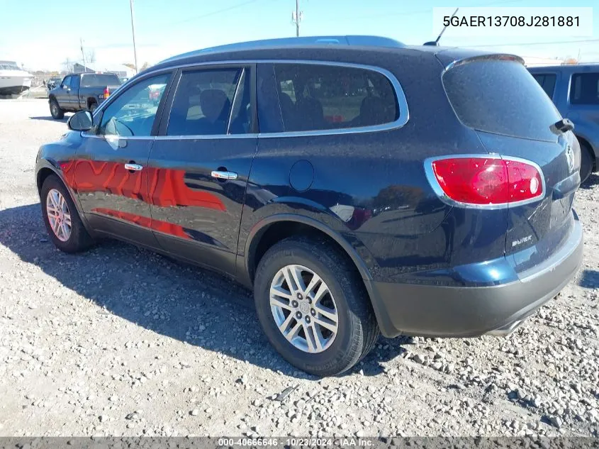 2008 Buick Enclave Cx VIN: 5GAER13708J281881 Lot: 40666646