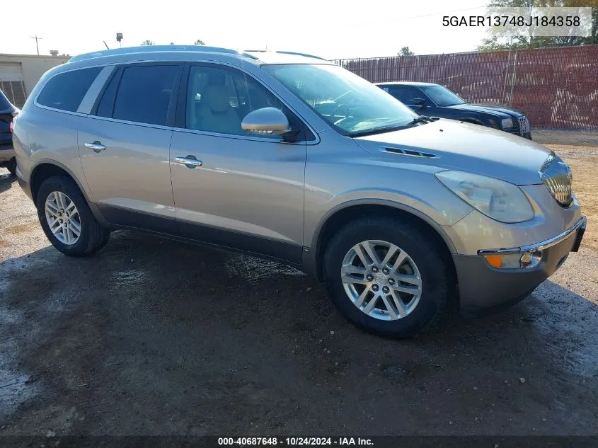 2008 Buick Enclave Cx VIN: 5GAER13748J184358 Lot: 40687648