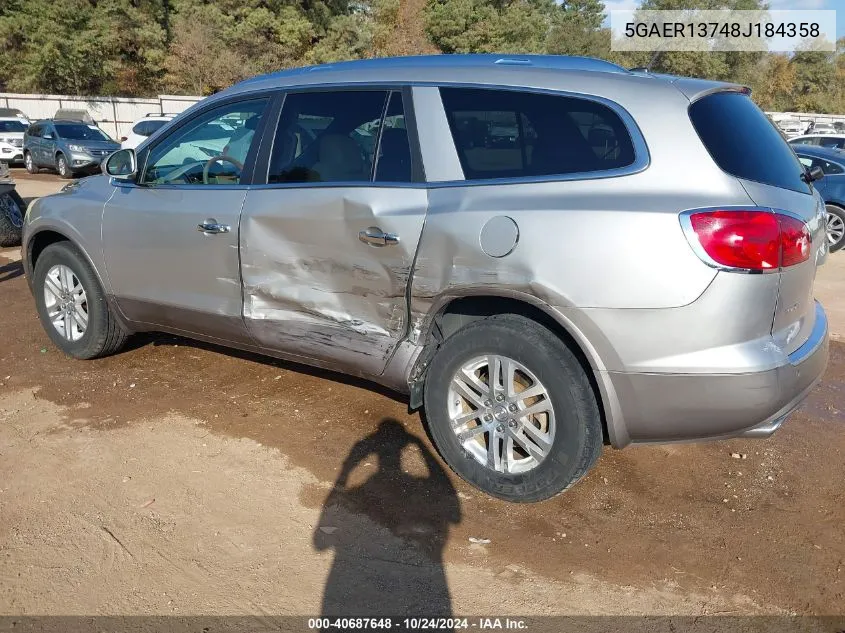 2008 Buick Enclave Cx VIN: 5GAER13748J184358 Lot: 40687648