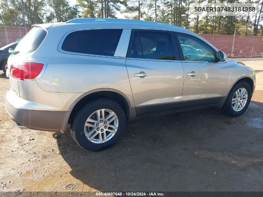 2008 Buick Enclave Cx VIN: 5GAER13748J184358 Lot: 40687648