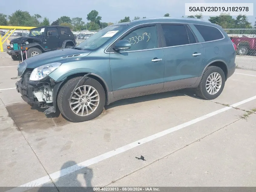 2009 Buick Enclave Cxl VIN: 5GAEV23D19J182978 Lot: 40233013